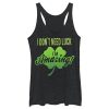 Women’s Lost Gods St. Patrick’s Day I Don’t Need Luck I’m Amazing! Racerback Tank Top