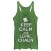 Women’s Lost Gods St. Patrick’s Day Keep Calm and Leprechaun Racerback Tank Top