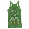 Women’s Lost Gods St. Patrick’s Day Keep Calm and Leprechaun Retro Racerback Tank Top