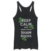 Women’s Lost Gods St. Patrick’s Day Keep Calm and Shake your Shamrocks Racerback Tank Top