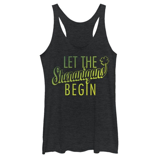 Women’s Lost Gods St. Patrick’s Day Let the Shenanigans Begin Racerback Tank Top