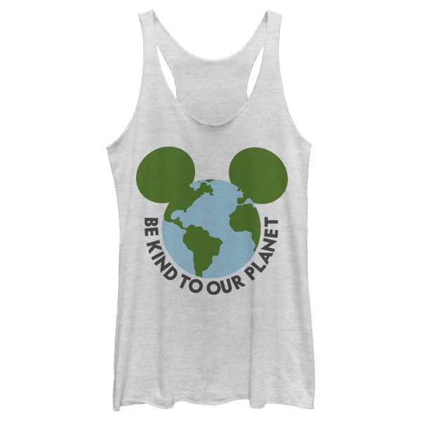 Women’s Mickey & Friends Be Kind to Our Planet Mickey Mouse Logo Racerback Tank Top