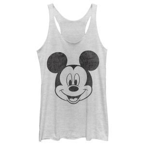 Women’s Mickey & Friends Big Smiling Mickey Mouse Face Racerback Tank Top