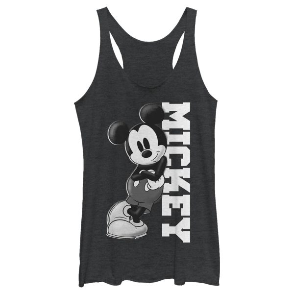 Women’s Mickey & Friends Black and White Mickey Mouse Racerback Tank Top