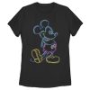 Women’s Mickey & Friends Bright Neon Mickey Mouse Outline T-Shirt