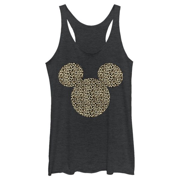 Women’s Mickey & Friends Cheetah Print Mickey Mouse Logo Racerback Tank Top