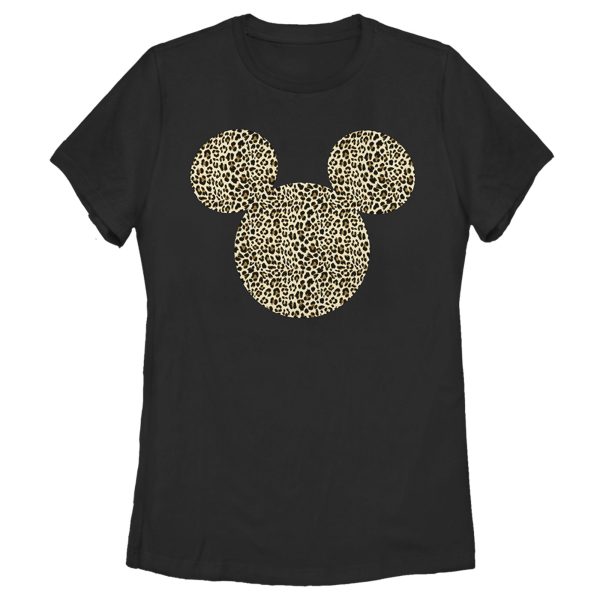 Women’s Mickey & Friends Cheetah Print Mickey Mouse Logo T-Shirt