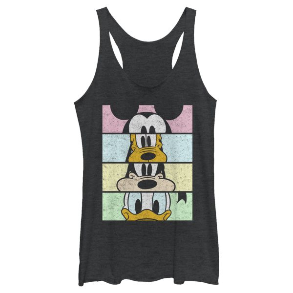 Women’s Mickey & Friends Distressed Group Cropped Portraits Racerback Tank Top