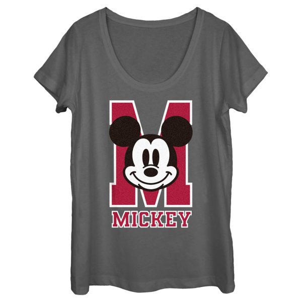 Women’s Mickey & Friends M Collegiate Mickey Logo Scoop Neck