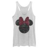 Women’s Mickey & Friends Minnie Mouse Distressed Leopard Bow Racerback Tank Top