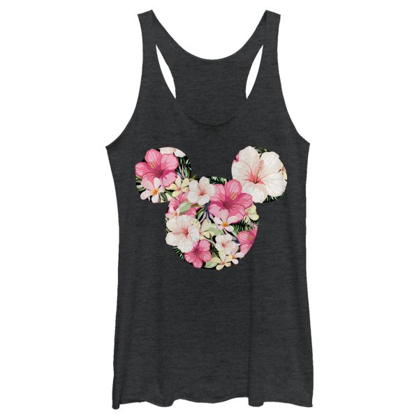 Women’s Mickey & Friends Pink Floral Mickey Mouse Logo Racerback Tank Top