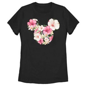 Women’s Mickey & Friends Pink Floral Mickey Mouse Logo T-Shirt