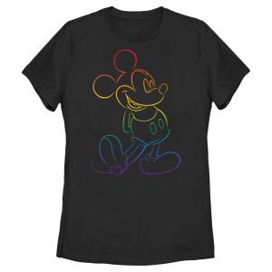 Women’s Mickey & Friends Rainbow Mickey Mouse Outline T-Shirt