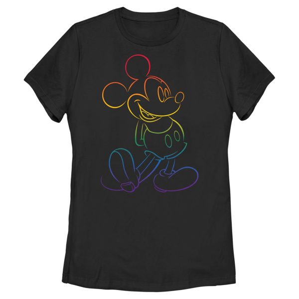 Women’s Mickey & Friends Rainbow Mickey Mouse Outline T-Shirt