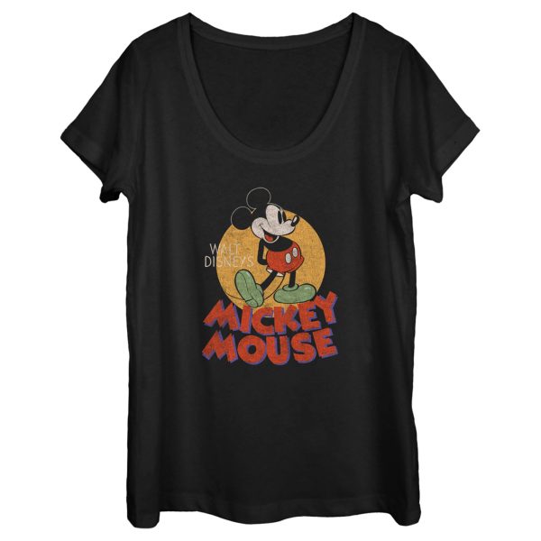 Women’s Mickey & Friends Retro Distressed Spotlight Scoop Neck