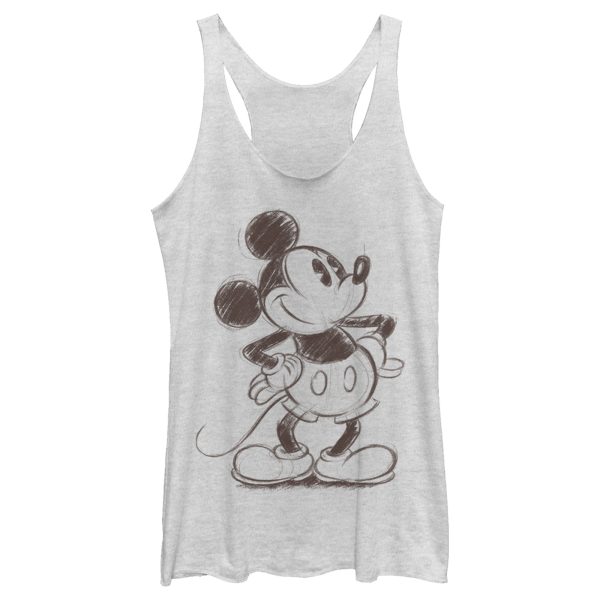 Women’s Mickey & Friends Retro Mickey Mouse Sketch Racerback Tank Top