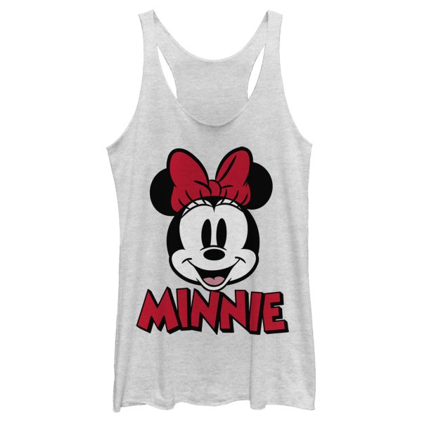 Women’s Mickey & Friends Retro Minnie Mouse Big Face Racerback Tank Top