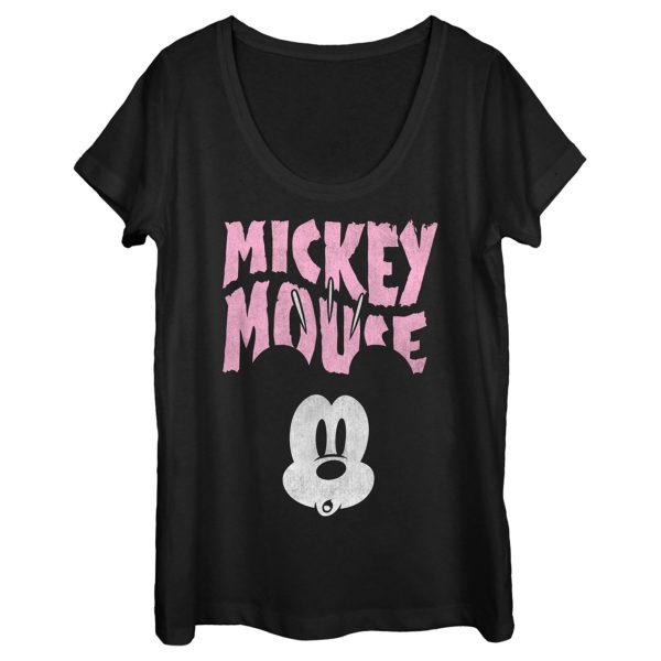 Women’s Mickey & Friends Surprised Pink Logo Scoop Neck