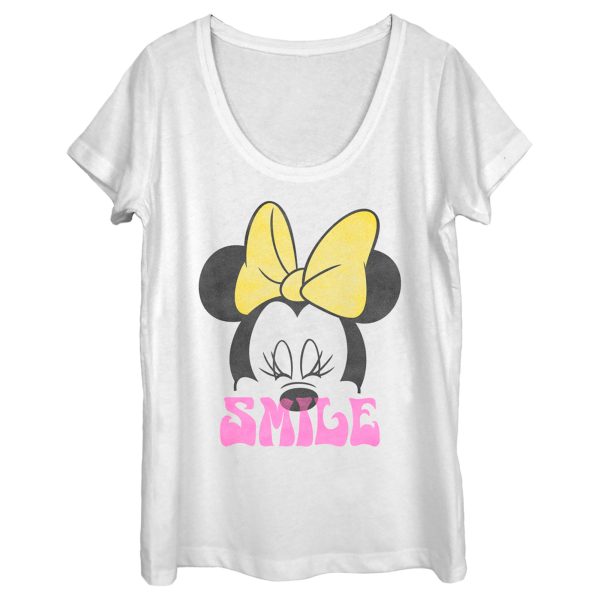 Women’s Minnie Mouse Smile Portrait Scoop Neck