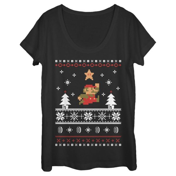 Women’s Nintendo Mario Ugly Christmas Sweater Scoop Neck