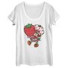 Women’s Strawberry Shortcake Cartoon Cute Berry Scoop Neck
