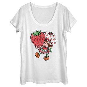 Women’s Strawberry Shortcake Cartoon Cute Berry Scoop Neck