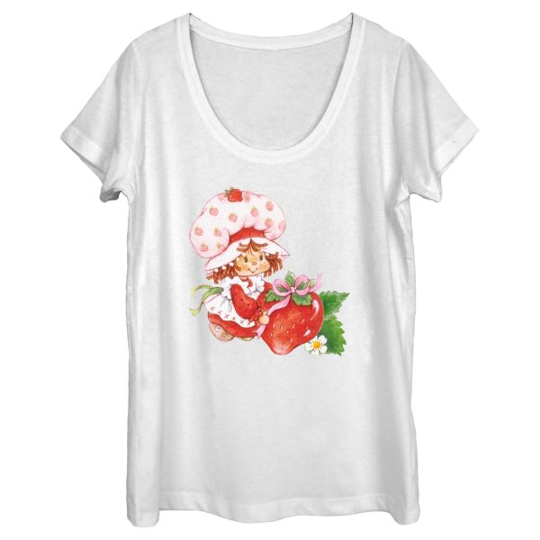 Women’s Strawberry Shortcake Watercolor Berry Scoop Neck