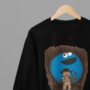 Gingerbread Man Cookie Monster Indiana Jones Film T-ShirtSweatshirt