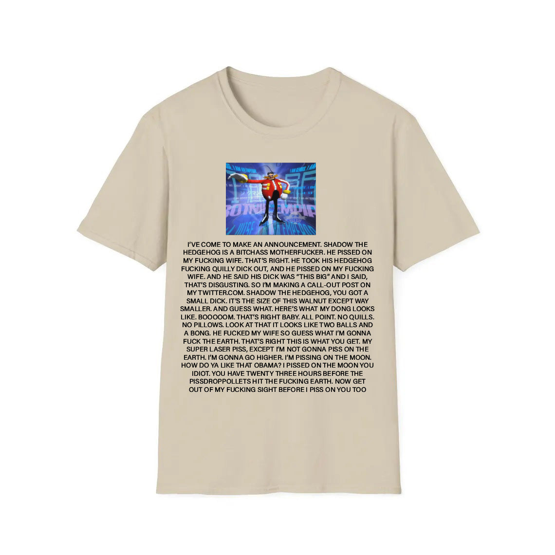 Dr. Eggman Meme T-Shirt - Funny Shadow the Hedgehog Announcement Quote Dr. Eggman Meme T-Shirt - Funny Shadow the Hedgehog Announcement Quote