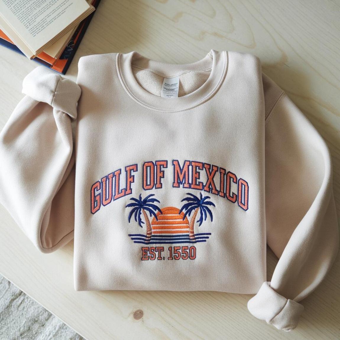 Embroidered Gulf of Mexico Sweatshirt – Show Your American Pride Embroidered Gulf of Mexico Sweatshirt – Show Your American Pride