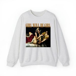Empowered Women’s Oversized Graphic Sweatshirt – ‘Girls Will Be Girls’ Bold Statement Pullover for Confident Women