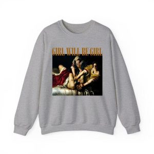Empowered Women's Oversized Graphic Sweatshirt Girls Will Be Girls Bold Statement Pullover for Confident Women 4