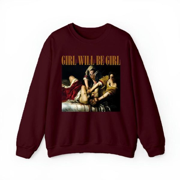 Empowered Women’s Oversized Graphic Sweatshirt – ‘Girls Will Be Girls’ Bold Statement Pullover for Confident Women