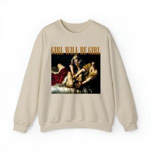 Empowered Women's Oversized Graphic Sweatshirt Girls Will Be Girls Bold Statement Pullover for Confident Women 8