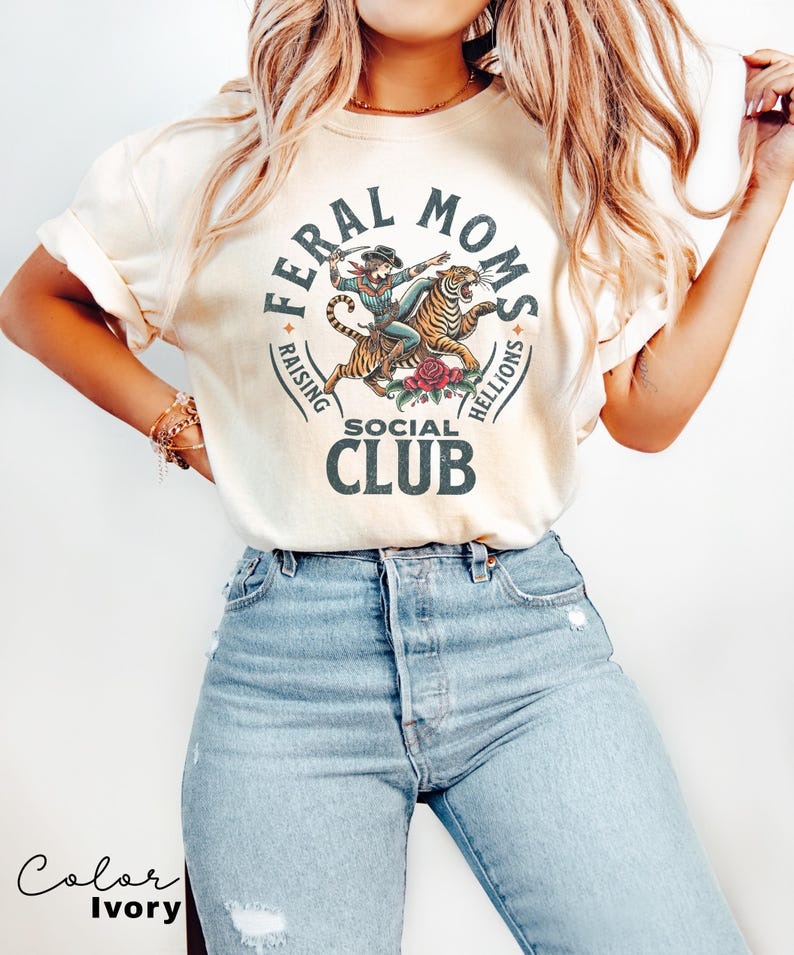 Feral Moms Club TShirt, Vintage Comfort Colors Tee, Feral Mom Gift Idea, Somebody's Wild Wife Shirt, Mom Life Graphic Tee, Stylish Mom Clothing Feral Moms Club TShirt, Vintage Comfort Colors Tee, Feral Mom Gift Idea, Somebody's Wild Wife Shirt, Mom Life Graphic Tee, Stylish Mom Clothing