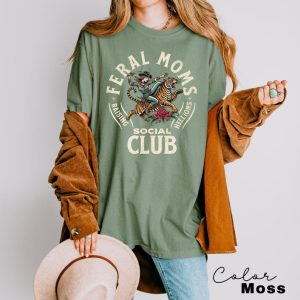 Feral Moms Club TShirt Vintage Comfort Colors Tee Feral Mom Gift Idea Somebodys Wild Wife Shirt Mom Life Graphic Tee Stylish Mom Clothing 4