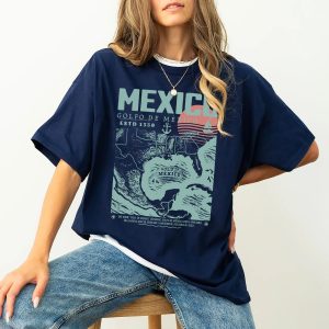 Gulf of Mexico Shirt, Golfo de M�xico 1550 Retro Vintage Art TShirt, Vacation Mexico Shirt, Gulf of Mexico, Gulf of Mexico Forever Unisex Tee