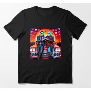 Horror Characters Valentine Shirt, Pink Heart Valentine Horror TShirt, Scary Movie Valentine Shirt,  Love XOXO Heart