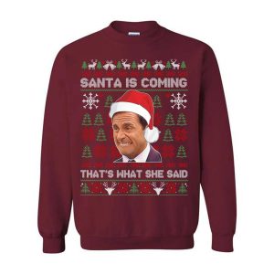 Michael Scott That’s What She Said Ugly Christmas Sweatshirt, The Office Movie Shirt, Funny Sweater, Gift For Men And Women, Full Sizes, Crewneck Fit 8385889861830