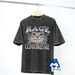 Rage Consumes Me Cat Shirt – Hilarious Vintage Meme Tee for Cat Lovers!