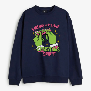 Rolling Up Some Christmas Spirit Sweatshirt, Vintage Trendy Xmas  Sweater Cotton Womenswear Elegant Light