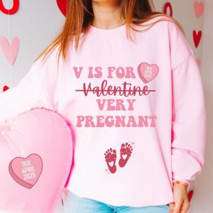 Valentine’s Day Pregnancy Announcement Sweatshirt, Valentine Pregnancy Shirt, Gift for Expecting Mom, Valentine Baby Annnouncement Shirt