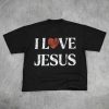 Vintage I Love Jesus Print Short Sleeve T-Shirt – Classic Christian Faith Tee for Men