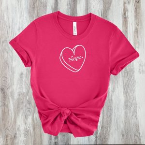 Anti Valentines Day Shirts, Ew Valentines Day, Meh, Nope Candy Heart, Go Away, Funny Valentine tshirt, singles day