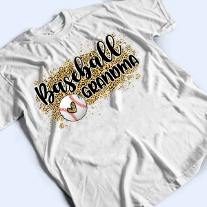 Baseball Grandma Leopard Personalized Custom T Shirt 3