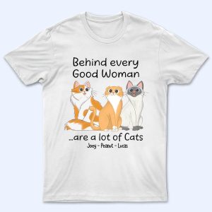 Behind Good Woman Are Cats Sitting Behind Good Woman Are Cats Sitting