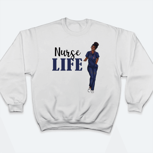 Black Nurse in Scrubs – Personalized Custom T Shirt