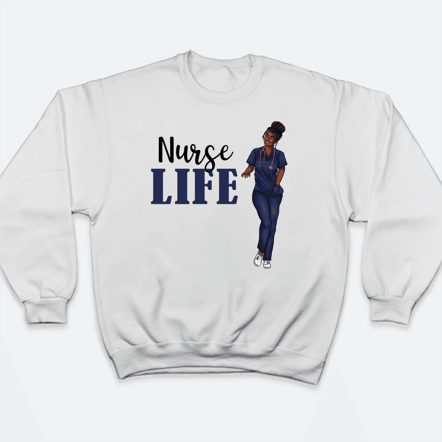 Black Nurse in Scrubs - Personalized Custom T Shirt Black Nurse in Scrubs - Personalized Custom T Shirt