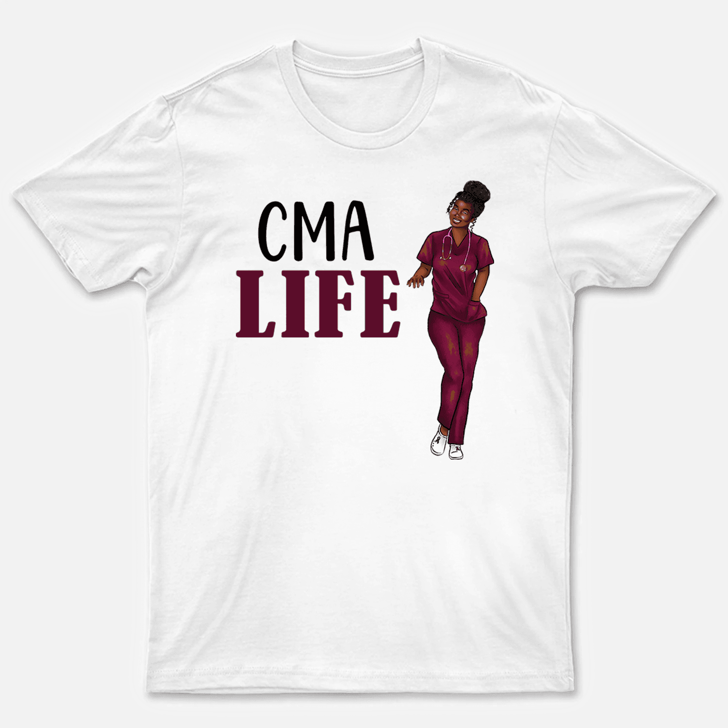 Black Nurse in Scrubs - Personalized Custom T Shirt Black Nurse in Scrubs - Personalized Custom T Shirt