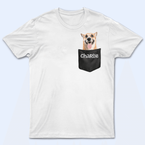 Custom Pet in Pocket Tshirt Custom Pet in Pocket Tshirt